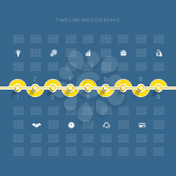Timeline Infographic template nine positions