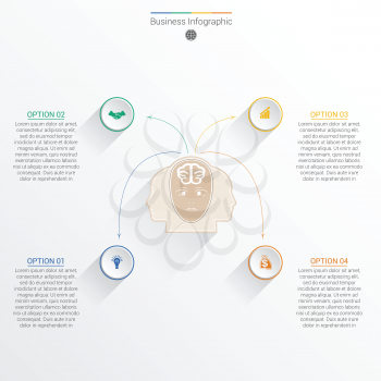 Element for template infographic business concept with four options, parts, or processes.
