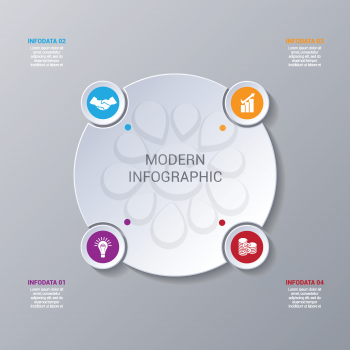 Modern Infographic numbered 4 options, business template for presentation and training