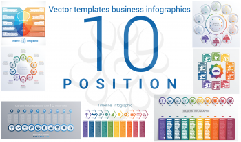 Set colorful templates for infographic 10 positions