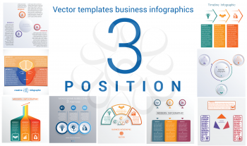 Set colorful templates for infographic 3 positions