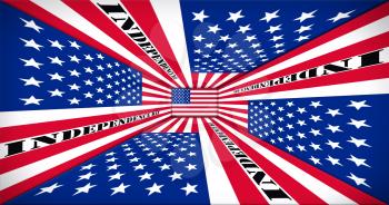 Independence Day. Happy 4th of July Concept. American Flag Perspective 3D illustration