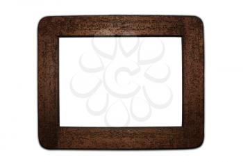 Vintage Picture frame Made Of Wood Isolated on White Background 