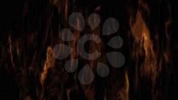 Burning Fire and Flames On Black Background 3D Rendering