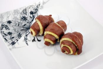 Sweet croissant roll with coconut