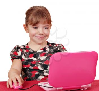 little girl with laptop