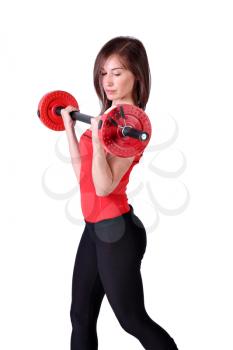 girl exercise with weights