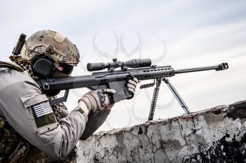 U.S. Army sniper during the military operation