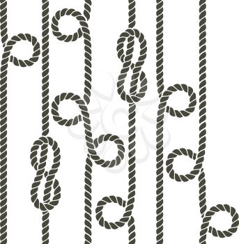 Nautical rope and knot seamless vector pattern. Repetition seamless pattern rope, design rope, strong nautical rope illustration