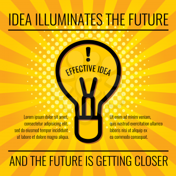 Creative idea vector business concept background. Business idea future illuminate illustration
