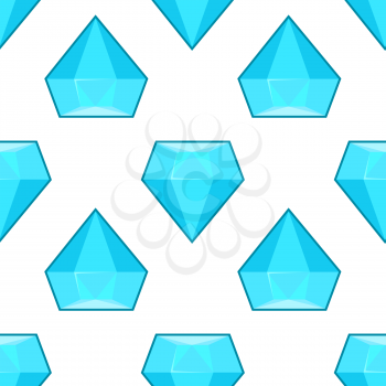 Vector blue diamonds seamless pattern. Background with geometric stone illustration