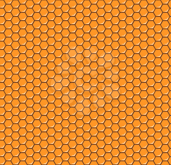 Orange honeycomb vector seamless pattern. Abstract design geometric hexagon illustration