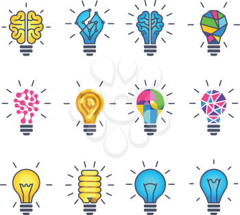 Light bulb idea, creative vector icons. Set of light bulb, illustration of power idea light bulb