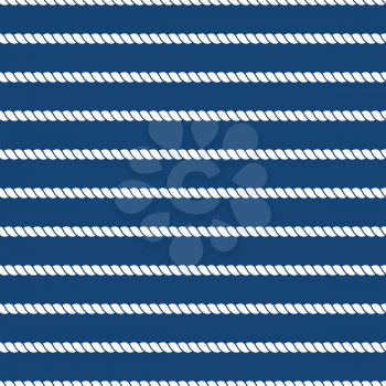 Striped nautical ropes bright seamless background. Marine style vintage, vector illustration