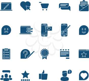 Customer experience, user rating, testimonials vector icons set. Feedback from client illustration
