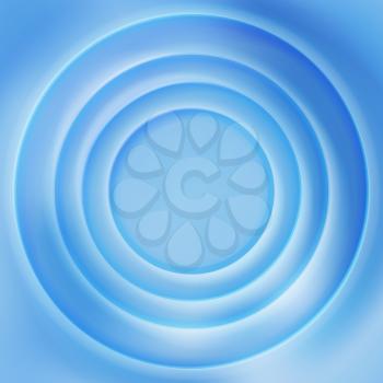 Blue water rippled surface vector background. Surface vibrant concentric illustration