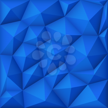 Blue mosaic polygon triangular vector background. Wallpaper polygon design illustration