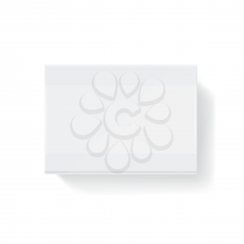 White blank closed matchbook, match box vector illustration. Matchbox sliding mock up, small matchbook packet