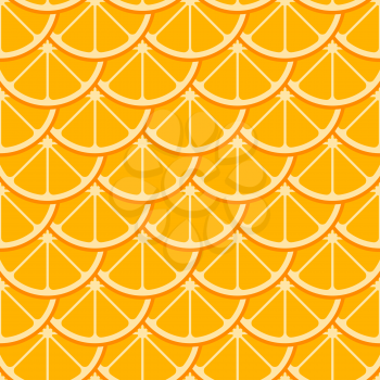 Orange slices vector seamless pattern. Background with natural sweet citrus illustration