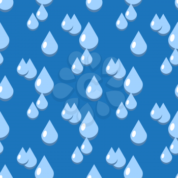 Blue vector water drops seamless pattern. Liquid dew clear illustration