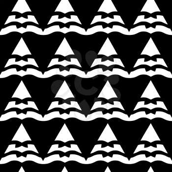 Vector abstract geometric seamless pattern in black and white. Simple background illustration