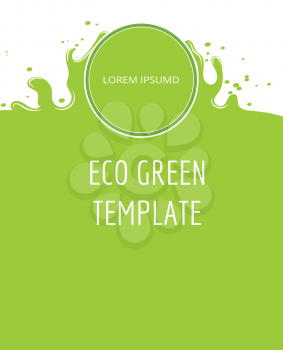 Eco green organic natural background. Banner or poster for ecology concept. Vector illustration