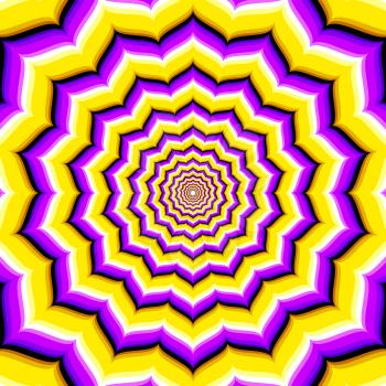 Abstract vector hypnotic optical illusion. Deepening and motion corridor endless illustration
