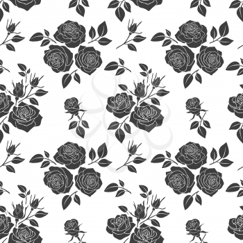 Wedding seamless vector background with rose flowers. Pattern with rose illustration