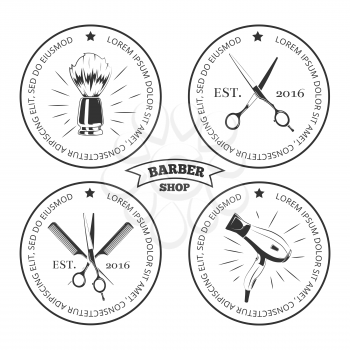 Barber shop labels isolated on white background. Logo barber shop. Vector illustration