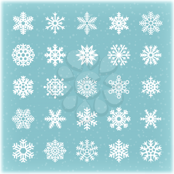 Beautiful winter vector snowflakes for xmas card and backgrounds. Snowflake crystal, frozen star winter snow collection illustration