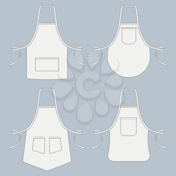 Cook uniform. Restaurant apron vector template collection. Illustration of uniform protective for kitchen and cooking