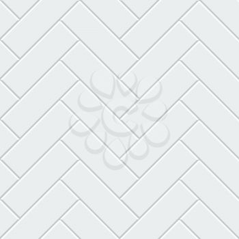 White herringbone parquet seamless pattern. Classic endless floor decoration. Parquet pattern texture, tile geometric backdrop, vector illustration
