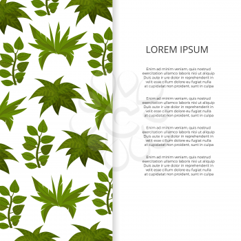 Flat green plants banner poster design with text. Vector illustration