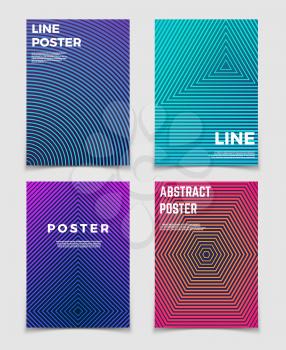 Abstract geometric vector backgrounds with line patterns. Modern minimalist design for posters and book covers. Poster and brochure geometric line pattern background illustration
