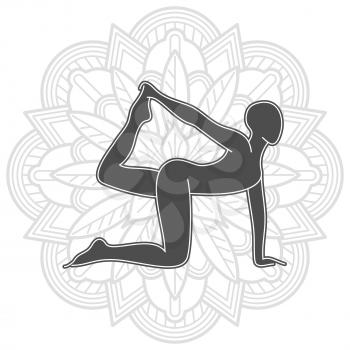Yoga training logo design. Female pilates silhouette isolated. Vector illustration