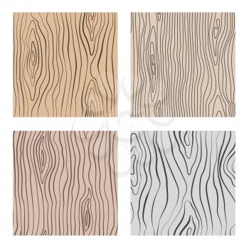 Wooden seamless patterns set. Wood grain repetitive vector textures. Wooden texture seamless pattern, grain board natural illustration