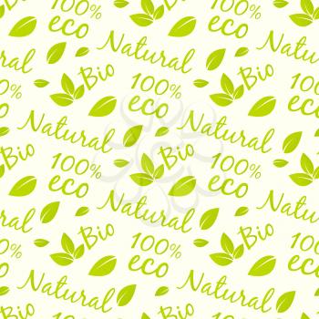 Eco products seamless pattern design. Bio, natural, eco background. Vector illustration