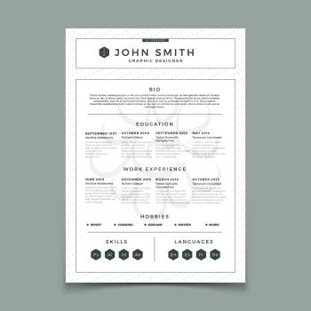 CV resume. Business web and print design vector template with personal work experience. Illustration of job application, curriculum vitae with experience