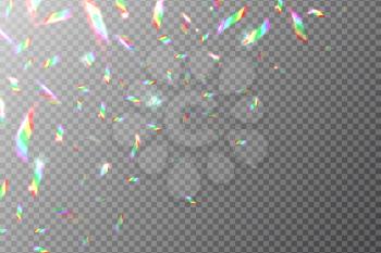 Holographic backdrop. Flying rainbow foil. Shining glittering vector texture with metallic reflection effect. Vibrant glitch gradient, hologram glitter, holographic sparkle illustration