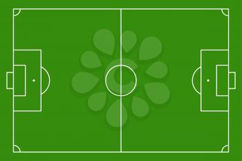 Football, soccer green field vector background. Sport stadium to championship illustration
