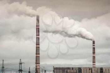 Air pollution by a smoke from power station pipes