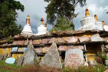 Buddhistic stupa from the indian monastery. India, Sikkim