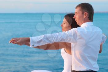 Beautiful wedding couple- bride and groom at the beach. 