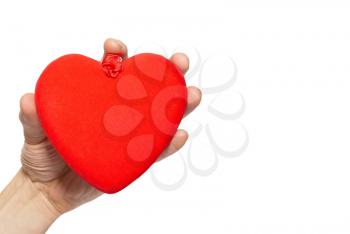 Big valentine heart in a hand.