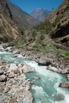 Marsyangdi river, pass through the Tibetan valley.