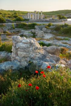 Ruins of antique Chersonesos. Ukraine, Sevastopol.