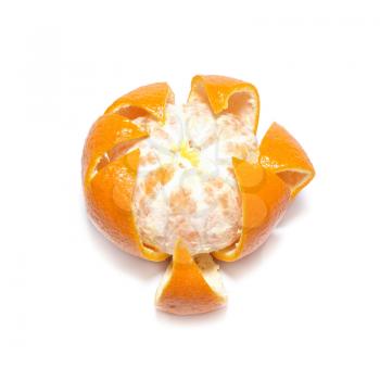 Skined orange mandarin isolated on white.