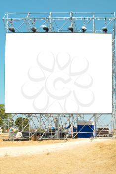 Empty billboard with the blue sky background