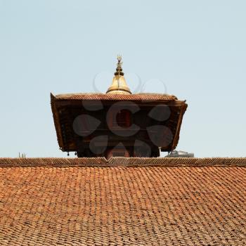 Temple's roof of old buddhistic city. Baktaphur, Nepal