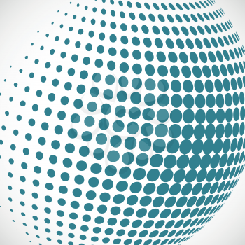 Vector abstract dotted halftone planet.